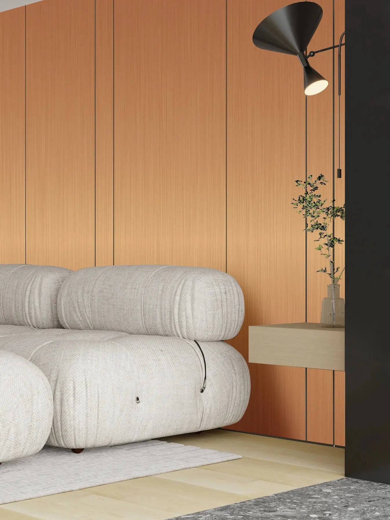 Bamboo WPC Metall PET-Serie Kupfer 2600x1220x5mm (3,172m²) - 34,50 € m² JVL Design