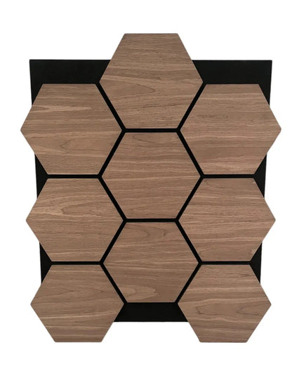 Akustikpaneel 5x Hexagon Nussbaum 567x693x18mm (1,96m²) JVL Design