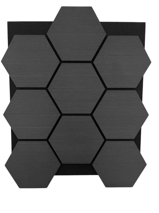 Akustikpaneel 5x Hexagon Schwarz-Eiche 567x693x18mm (1,96m²) JVL Design