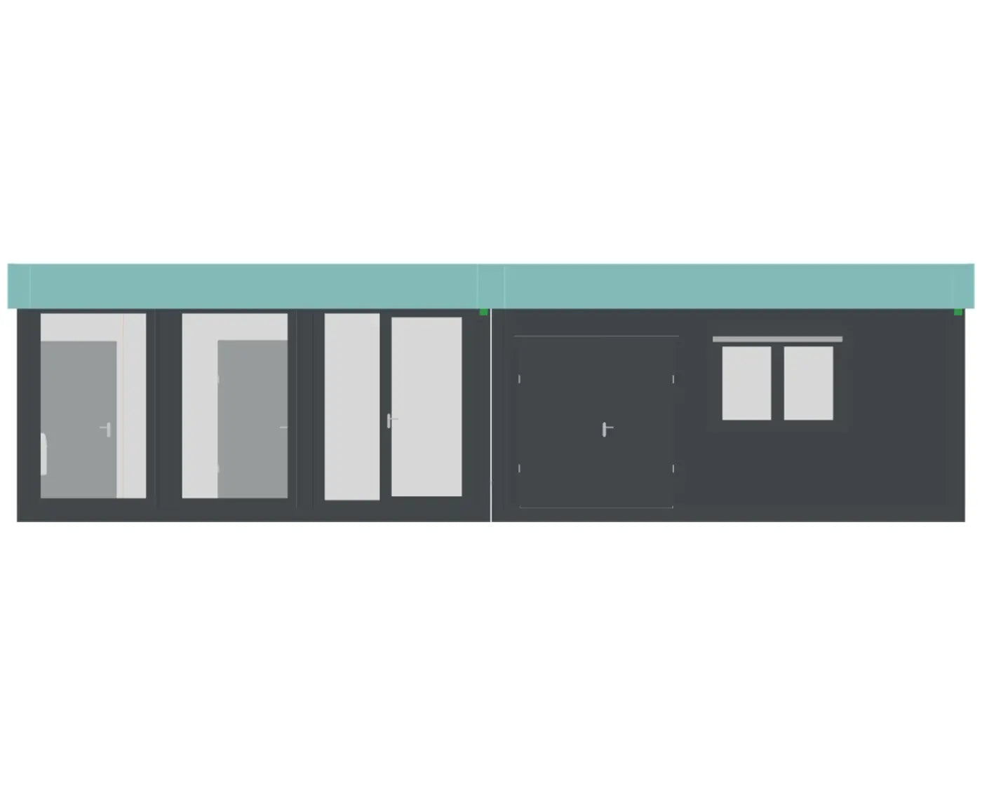 Büro- und Sanitärcontaineranlage PLUS Line 20’ – Komplettsystem BBT Bäuerle Bau Team