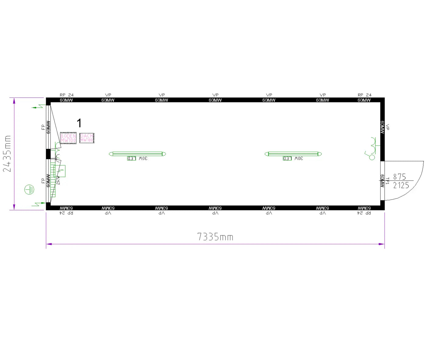 Bürocontainer BM 24' Containex
