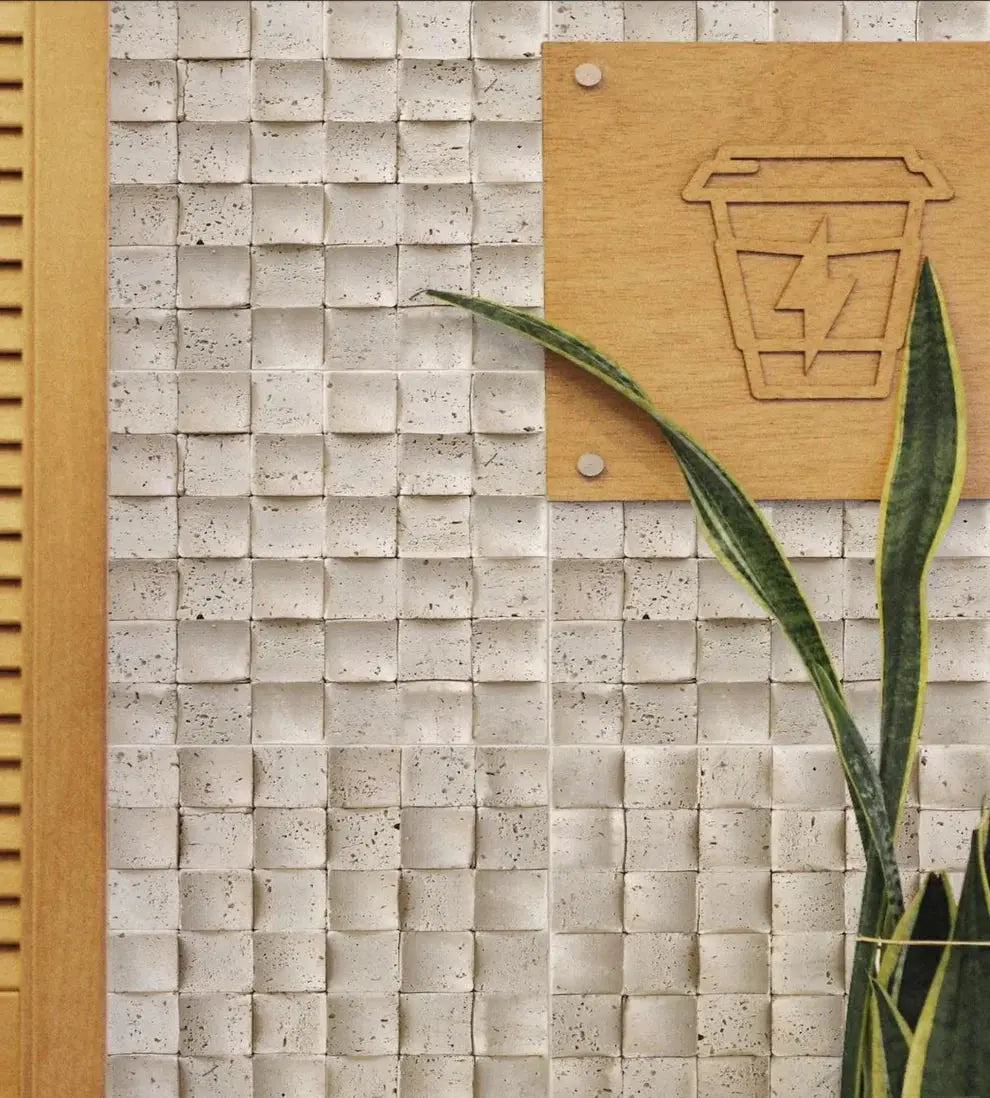 Flexibler Stein Mosaik weiß 2600x600mm (1,56m²) - 57,63 m² JVL Design