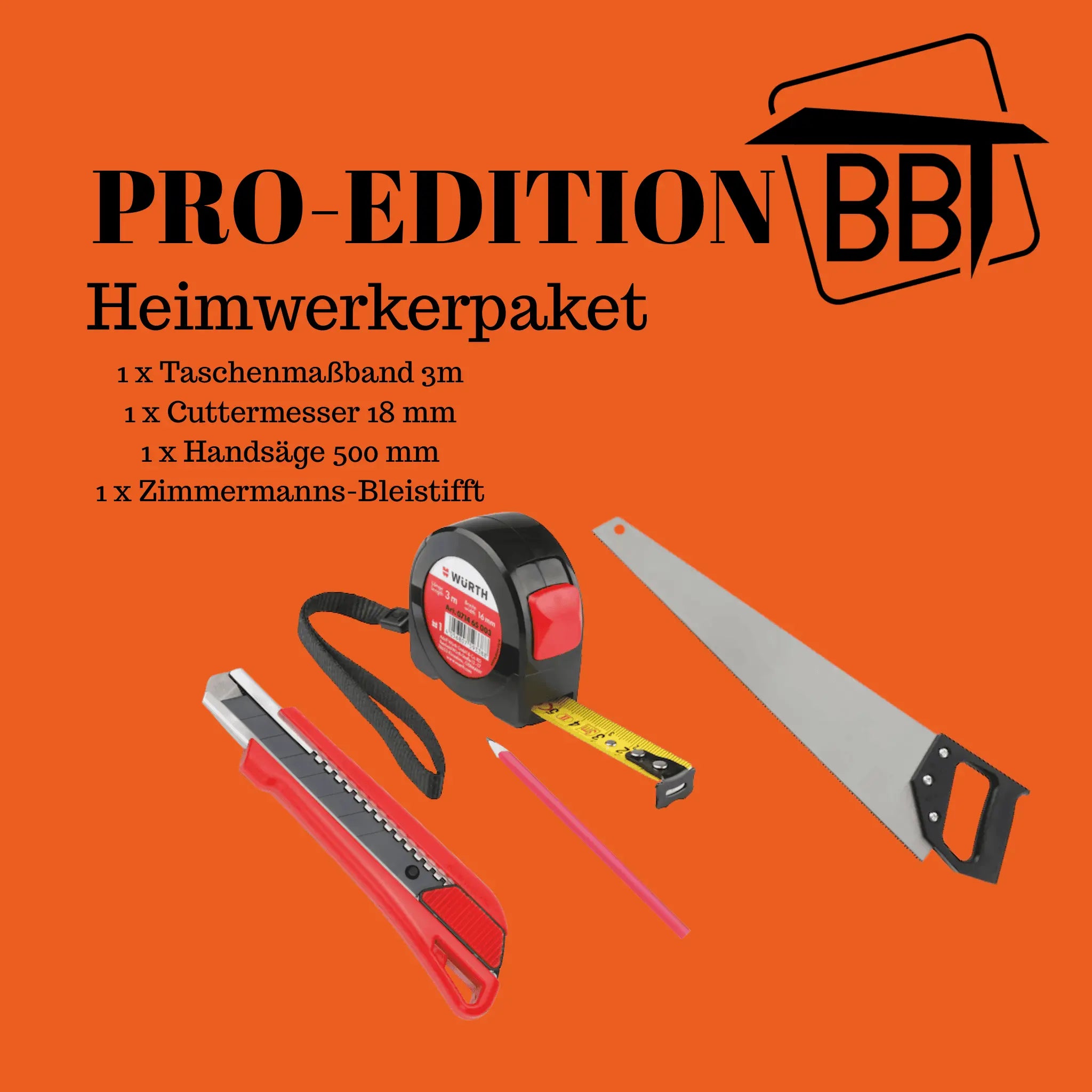 DIY-Werkzeugpaket „Pro-Edition“ – Ihr kompaktes Kraftpaket für präzise Heimwerkerprojekte BBT Bäuerle Bau Team
