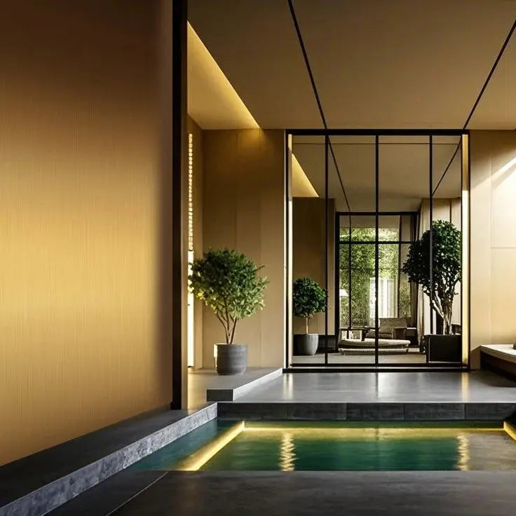 Bamboo WPC Metall PET-Serie Gelb Gold 2600x1220x5mm (3,172m²) - 34,50 € m² JVL Design