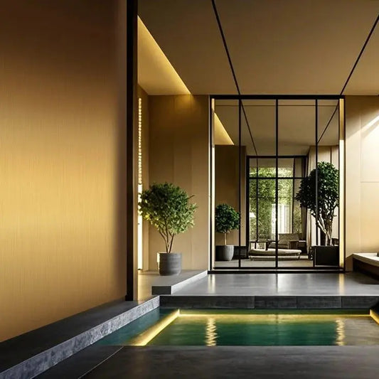 Bamboo WPC Metall PET-Serie Gelb Gold 2600x1220x5mm (3,172m²) - 34,50 € m² JVL Design
