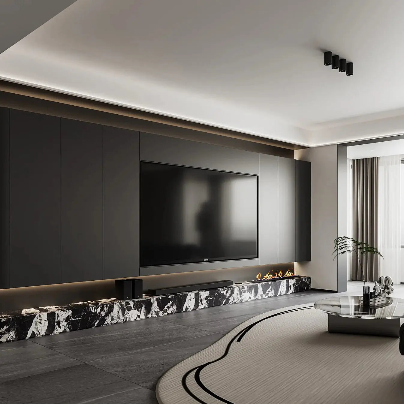 Bamboo WPC Metall PET-Serie Schwarz 2600x1220x5mm (3,172m²) - 31 JVL Design